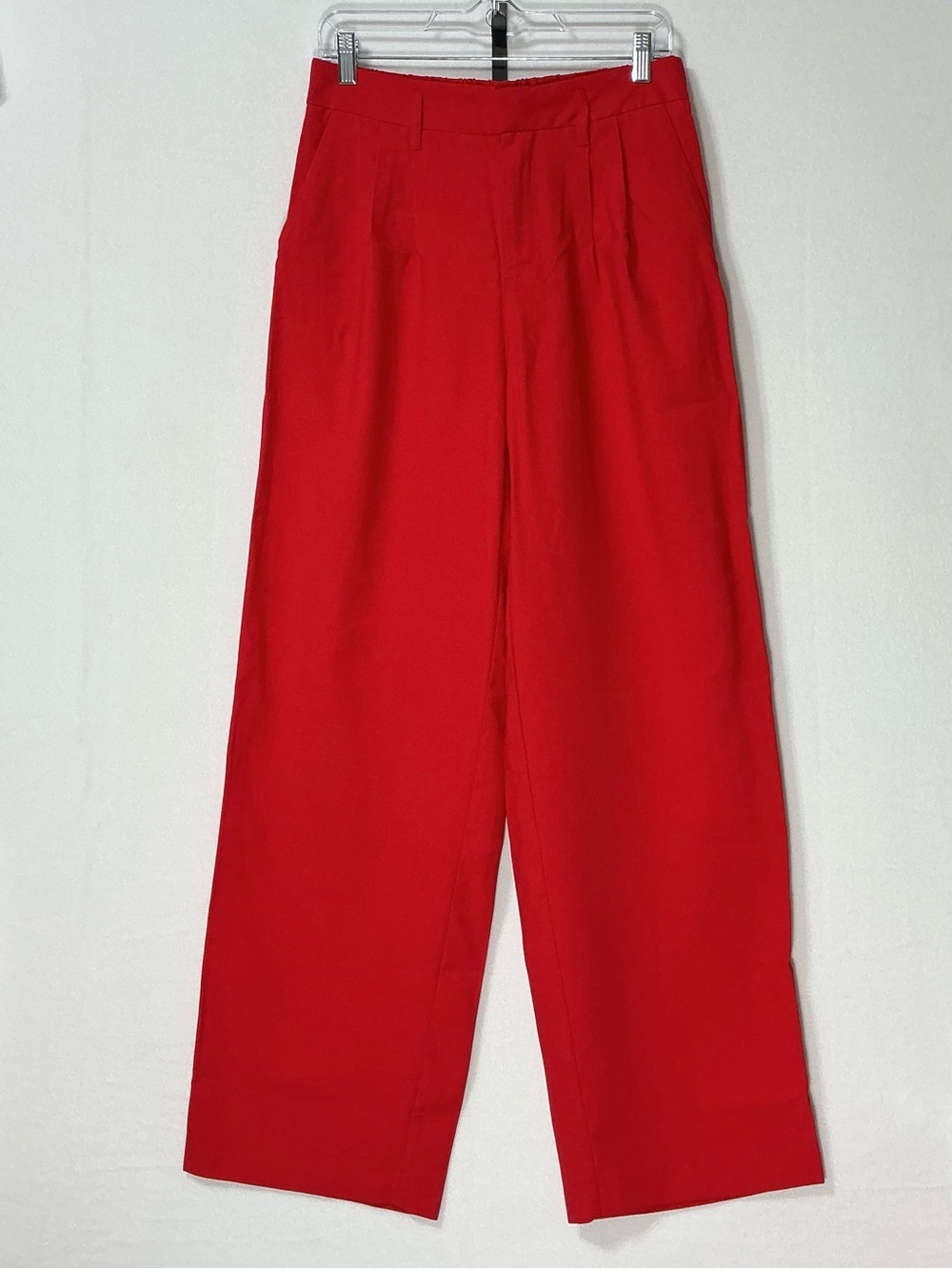 A New Day Red High Rise Pleated Wide Leg Pants Size 6 - Picture 3 of 8